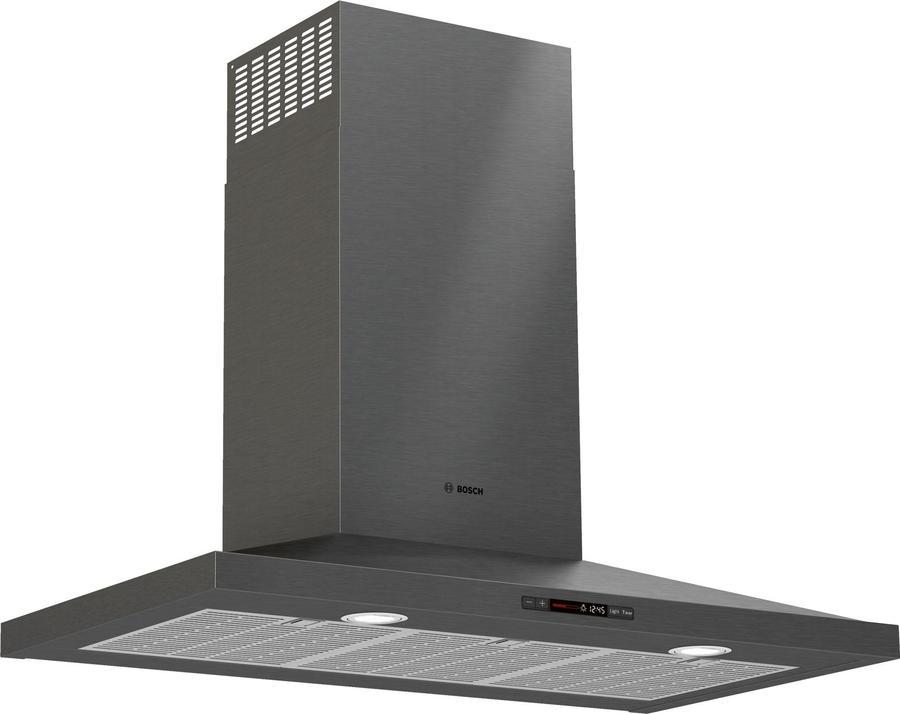 Bosch 36 Inch 600 CFM Wall Mount and Chimney Range Vent in Black Sta