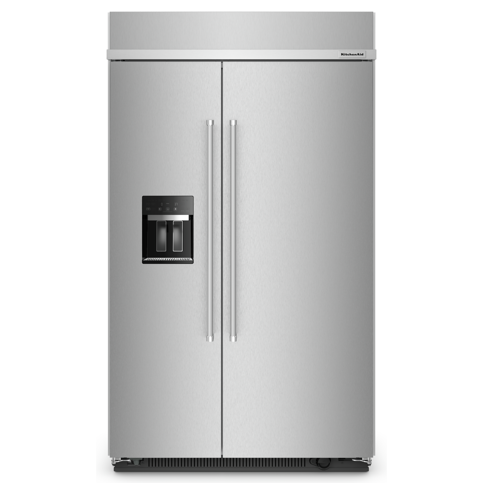 KitchenAid - 47.25 Inch 29.4 cu. ft Built In / Integrated Side by Side  Refrigerator in Stainless - KBSD708MPS