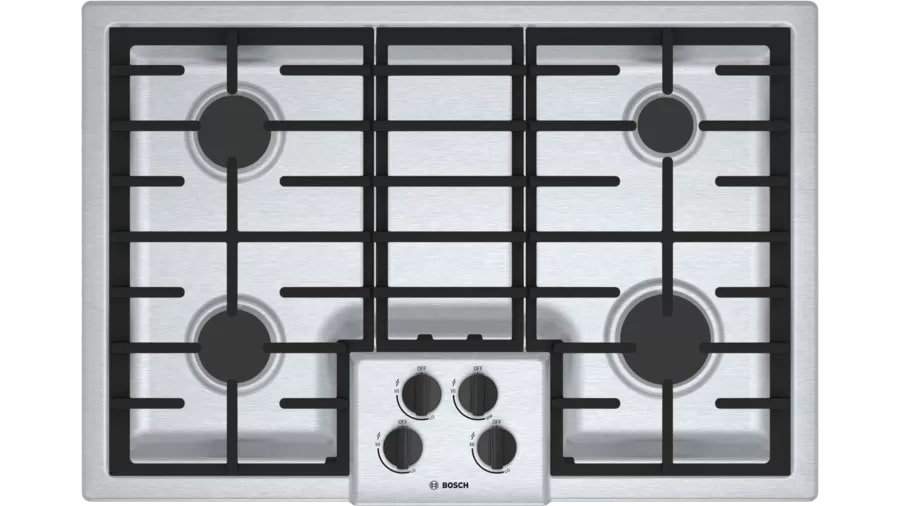 Bosch 31 inch wide Gas Cooktop in Stainless NGM5055UC