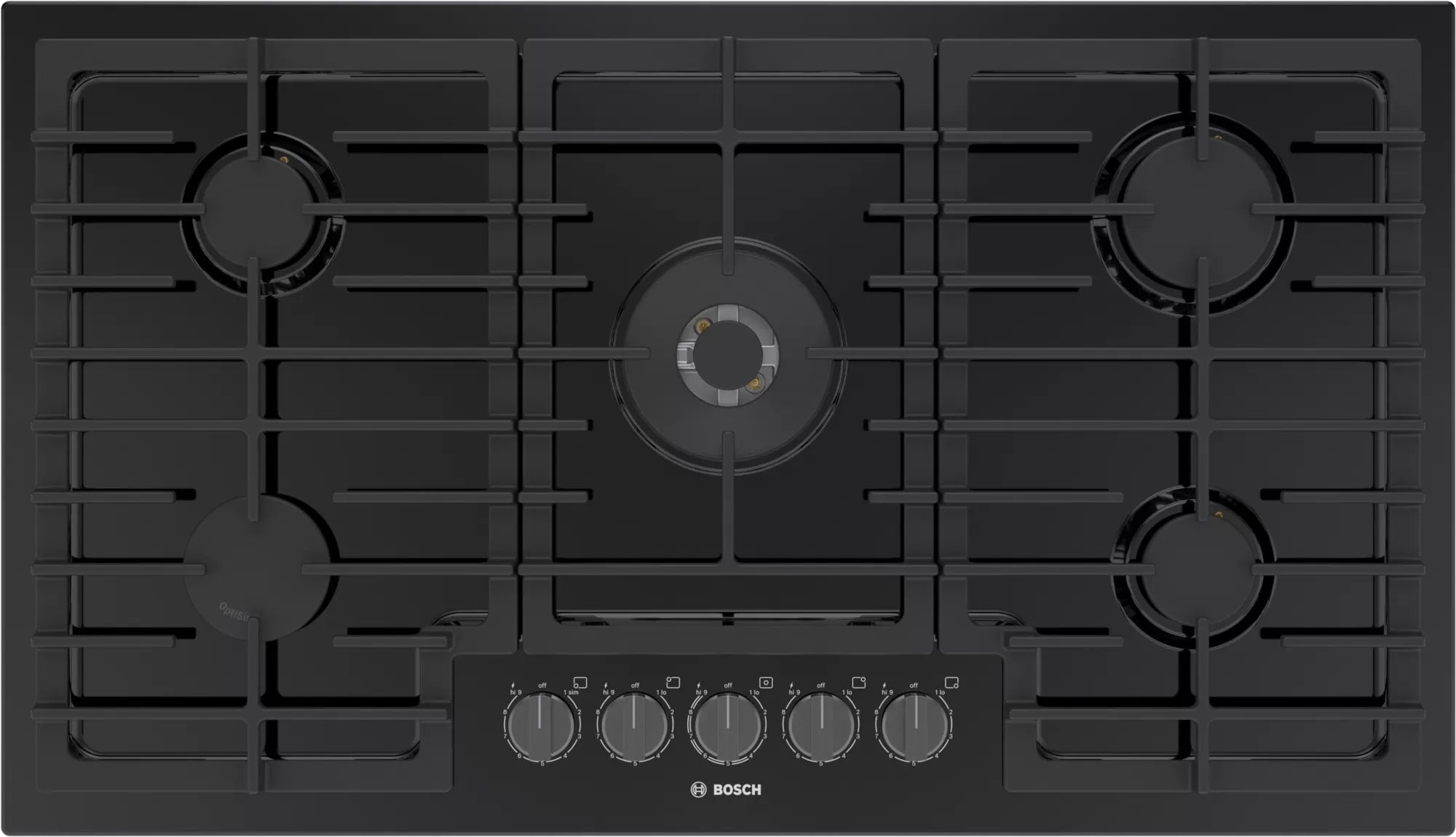 Bosch 37 inch wide Gas Cooktop in Black NGM8648UC