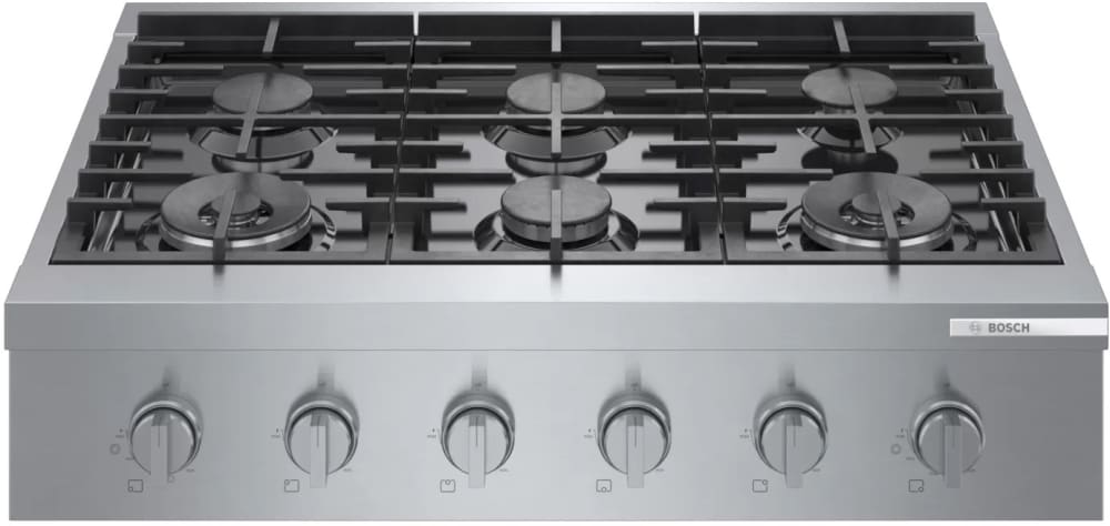 Bosch 35.9 inch wide Gas Cooktop in Stainless RGM8658UC