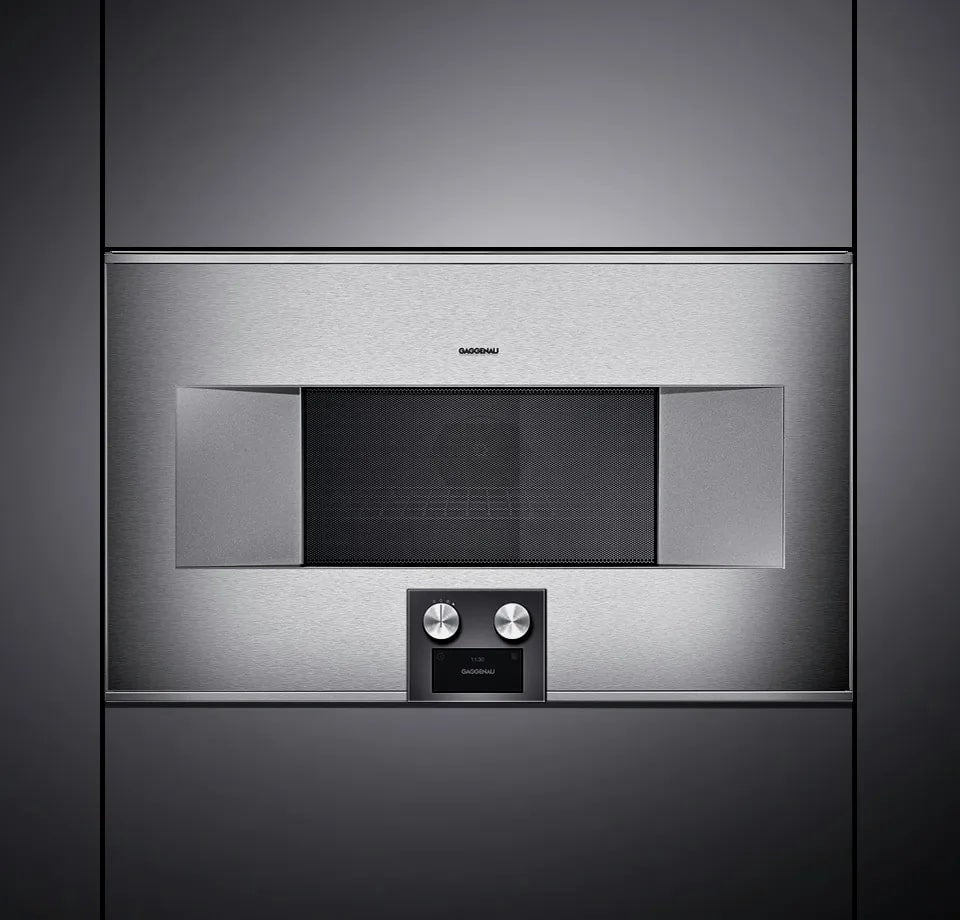 Gaggenau - 1.3 cu. ft Combination Wall Oven in Stainless (Open Box) - BM485710