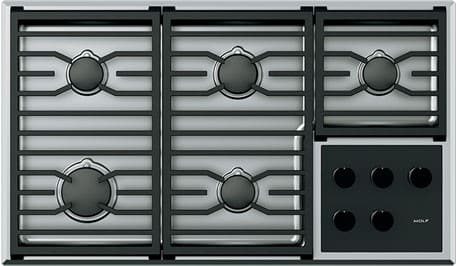 Wolf - 36 inch wide Gas Cooktop in Stainless - CG365T/S