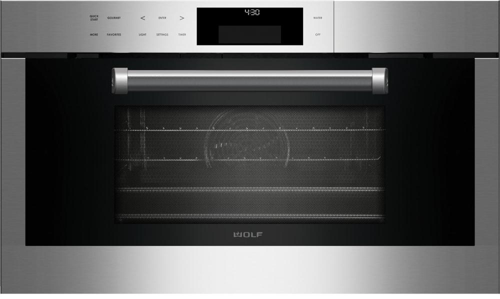 Wolf - 1.8 cu. ft Steam Wall Oven in Stainless (Open Box) - CSO30PM/S/PH