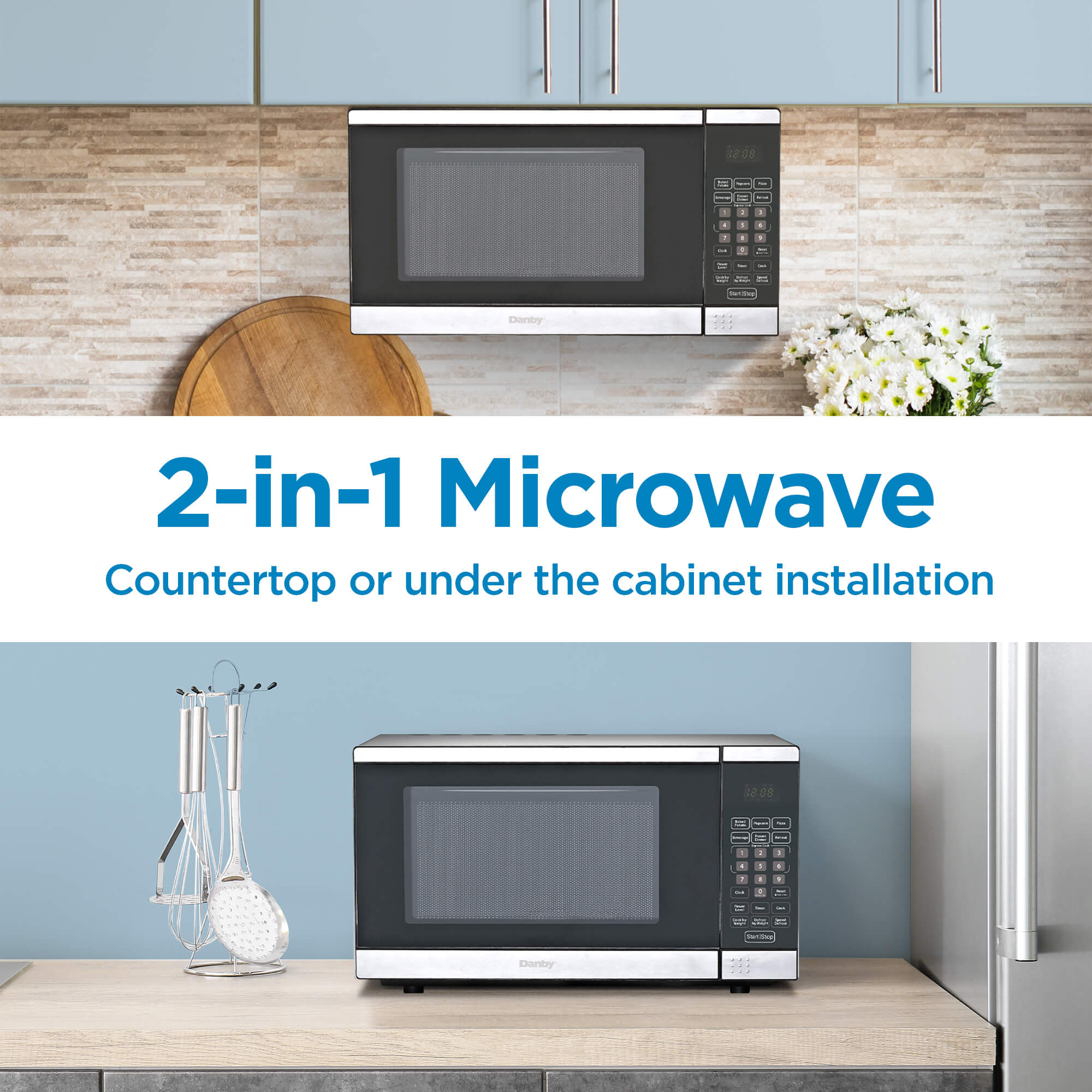 Danby - 0.7 cu. Ft  Counter top Microwave in Stainless - DDMW007501G1