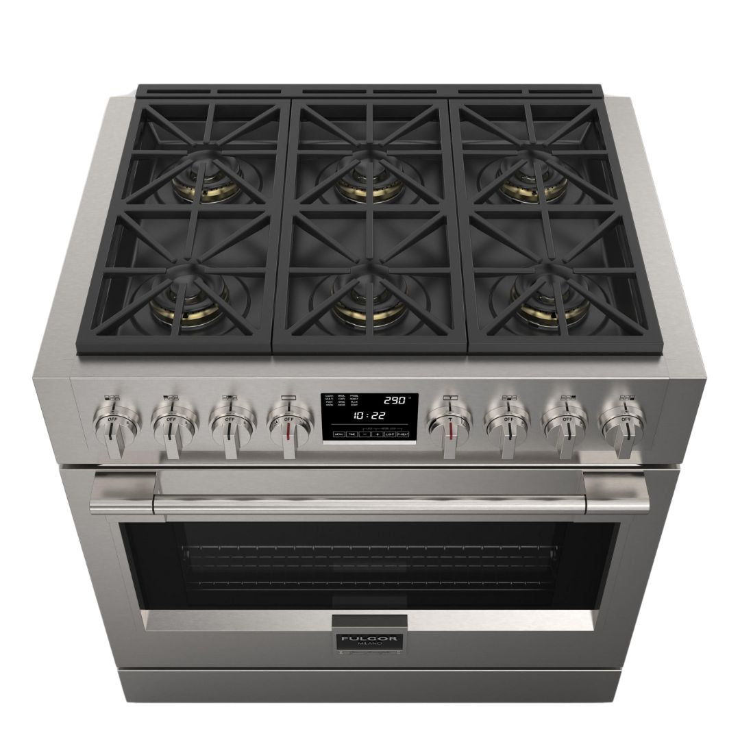 Fulgor Milano - 5.7 cu. ft  Dual Fuel Range in Stainless (Open Box) - F6PDF366S1