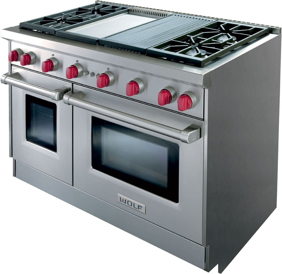 Wolf - 6.9 cu. ft  Gas Range in Stainless (Open Box) - GR484CG