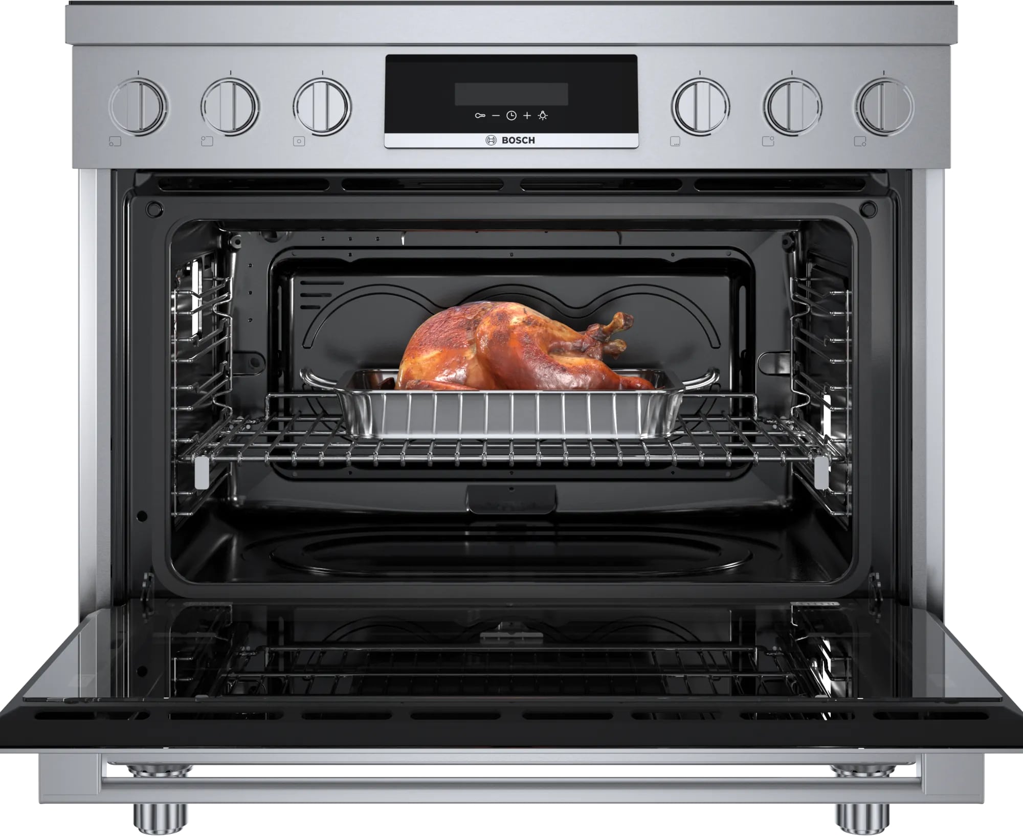 Bosch - 3.7 cu. ft  Induction Range in Stainless (Premium Floor Model) - HIS8655C