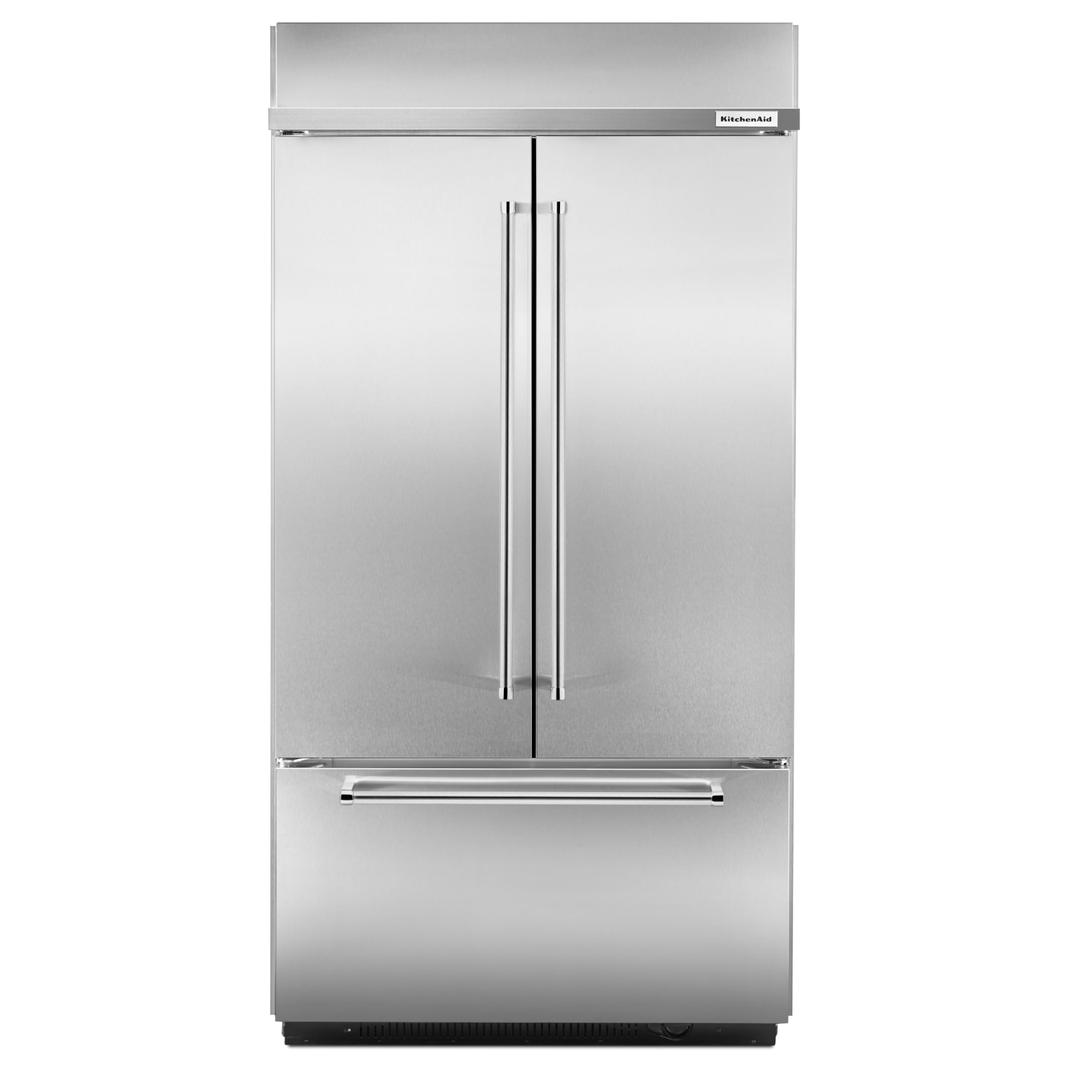 KitchenAid - 42.3 Inch 24.2 cu. ft French Door Refrigerator in Stainless (Open Box) - KBFN502ESS