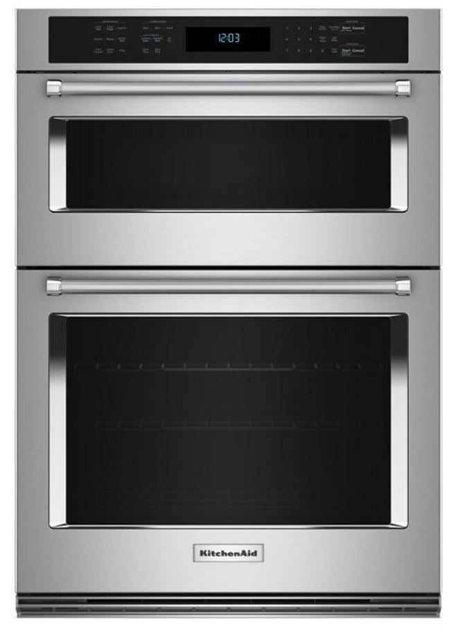 KitchenAid - 6.4 cu. ft Combination Wall Oven in Stainless - KOEC530PSS