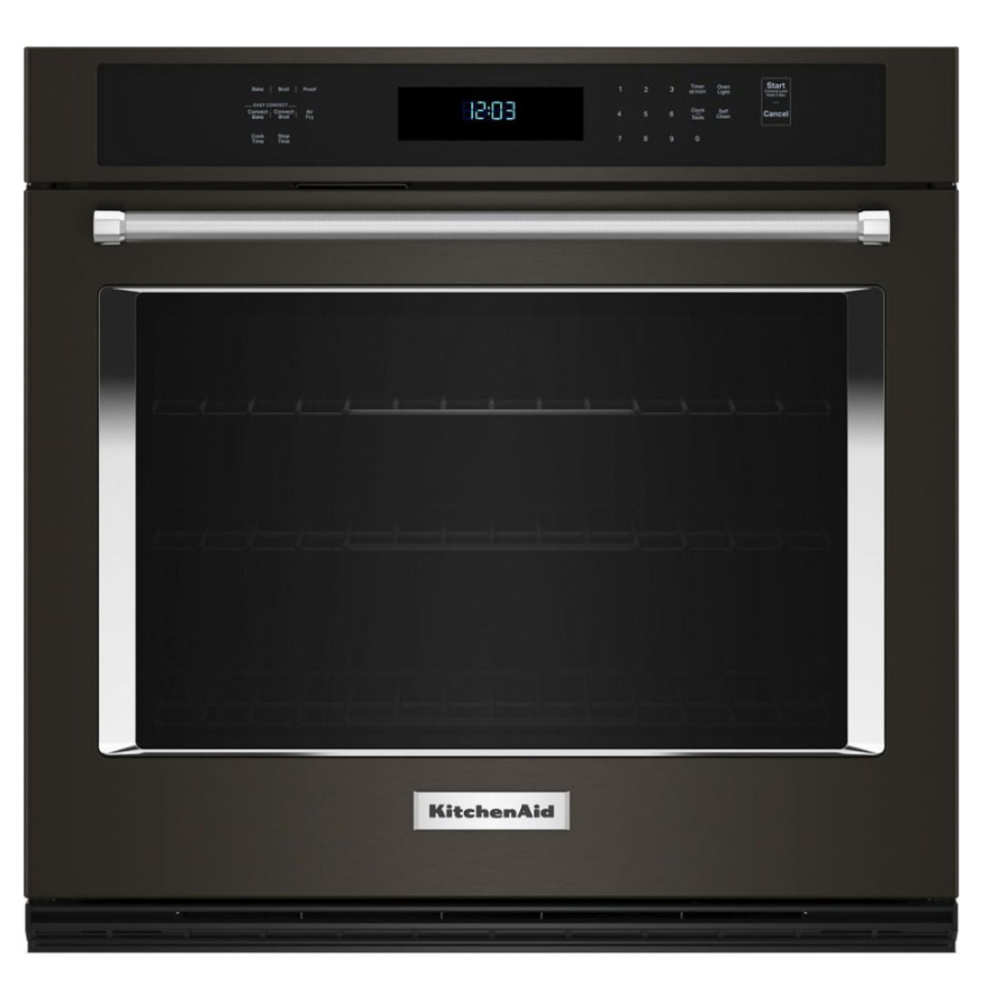 KitchenAid - 5 cu. ft Single Wall Oven in Black Stainless - KOES530PBS