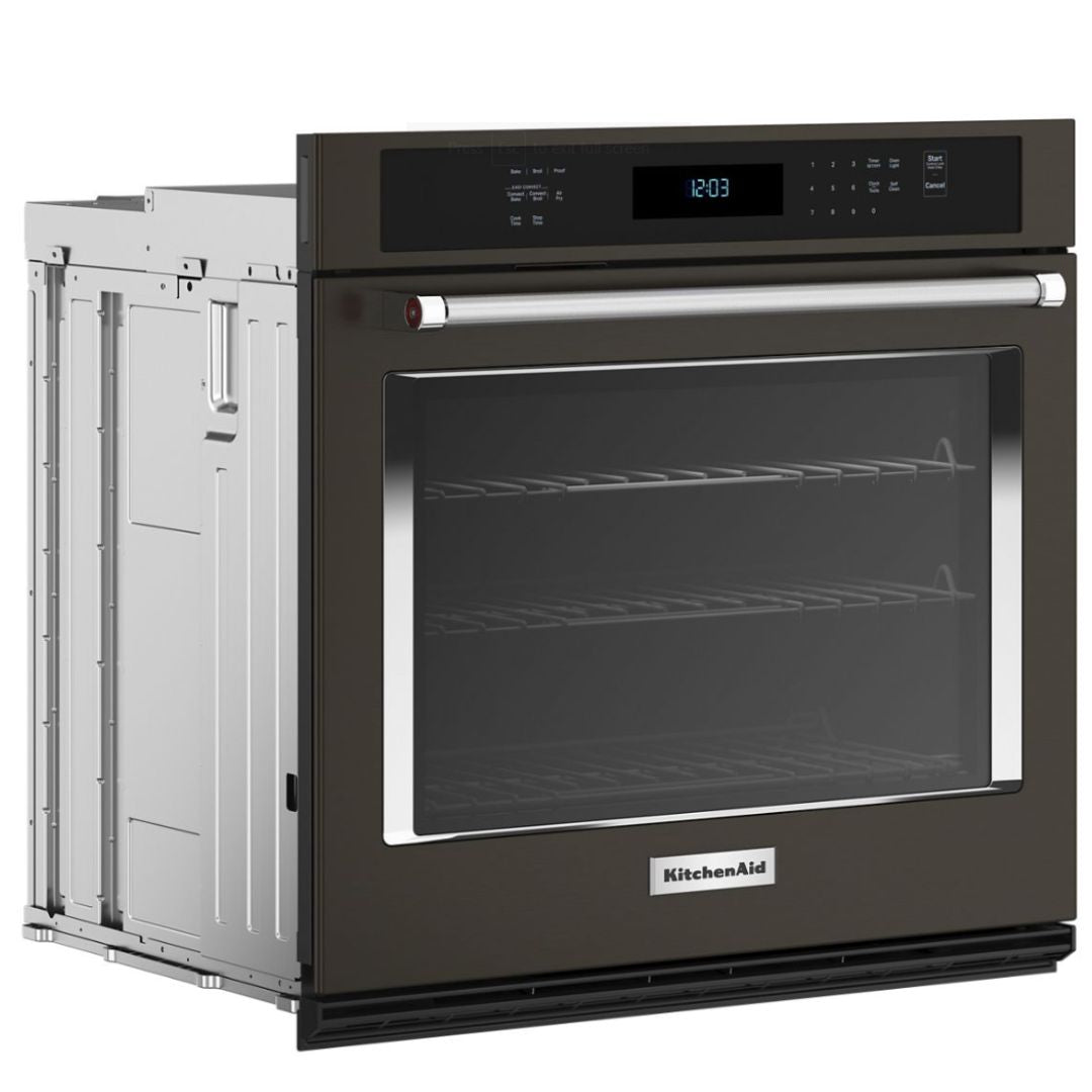 KitchenAid - 5 cu. ft Single Wall Oven in Black Stainless - KOES530PBS