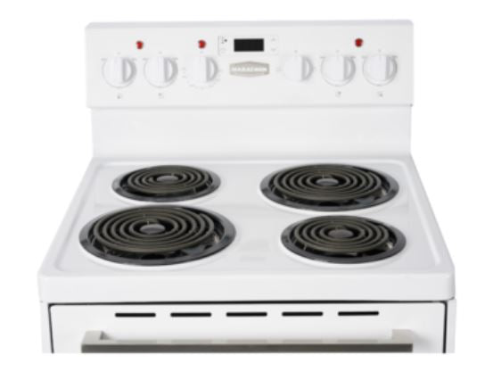 Marathon - 23.6 Inch 2.7 cu. ft  Electric Coil Range With Clock in White - MER241W-2