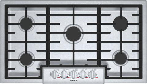 Bosch 36 inch wide Gas Cooktop in Stainless Steel NGMP656UC