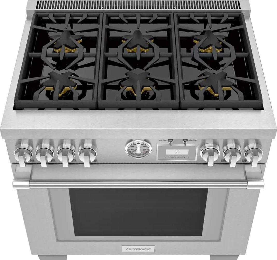 Thermador - 5.7 cu. ft  Dual Fuel Range in Stainless (Premium Floor Model) - PRD366WGC