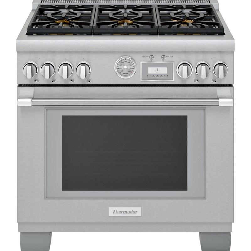 Thermador - 5.7 cu. ft  Gas Range in Stainless (Open Box) - PRG366WG