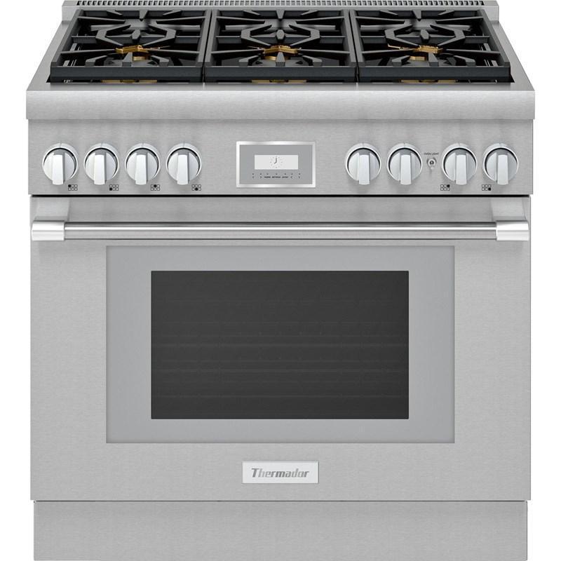 Thermador - 5.1 cu. ft  Gas Range in Stainless (Open Box) - PRG366WH