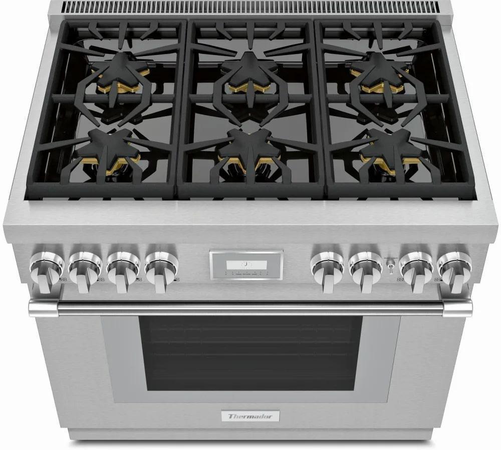 Thermador - 5.1 cu. ft  Gas Range in Stainless (Open Box) - PRG366WH