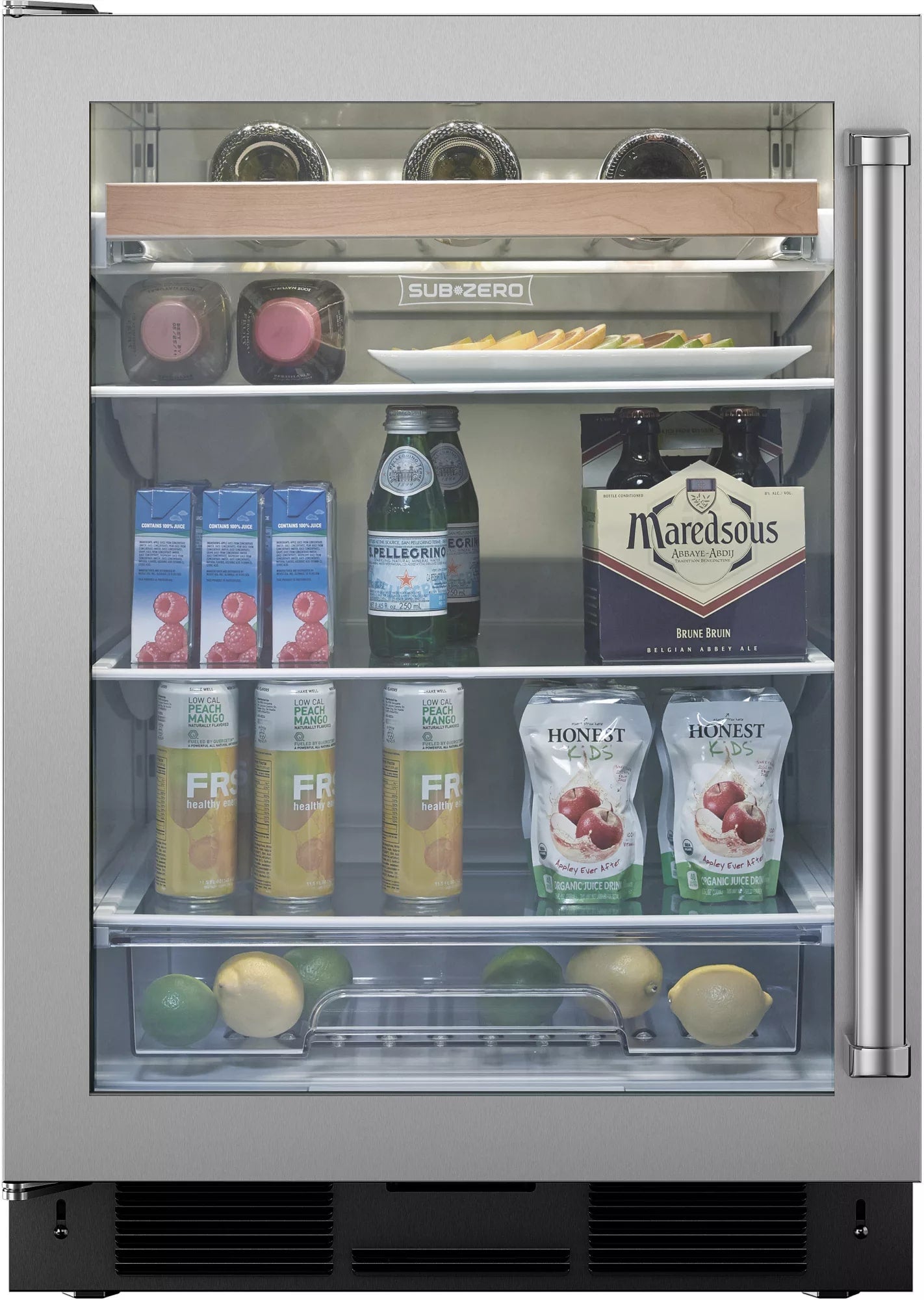 Sub-Zero - 23.875 Inch 6.0 cu.Ft Built In / Integrated Beverage Centre Refrigerator in Stainless - UC-24BG/S/PHLH