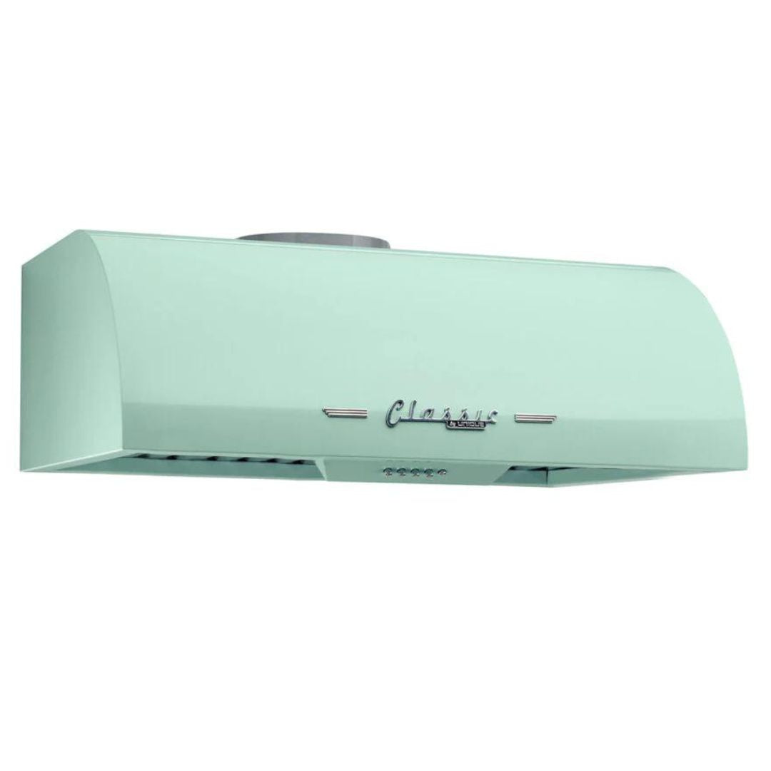 Unique Appliances - 24 Inch 502 CFM Under Cabinet Range Vent in Summer Mint Green - UGP-24CR RH LG