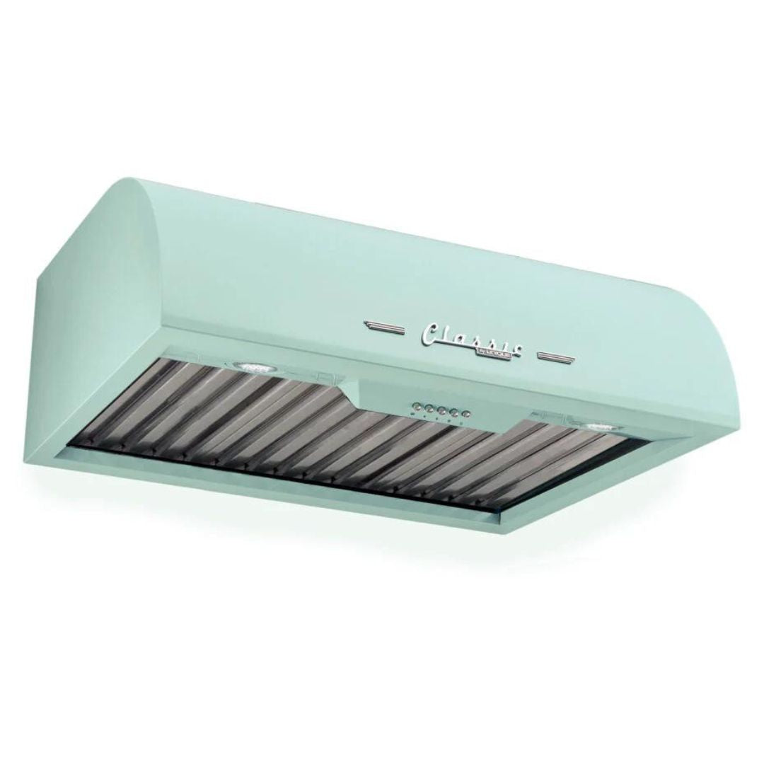 Unique Appliances - 24 Inch 502 CFM Under Cabinet Range Vent in Summer Mint Green - UGP-24CR RH LG