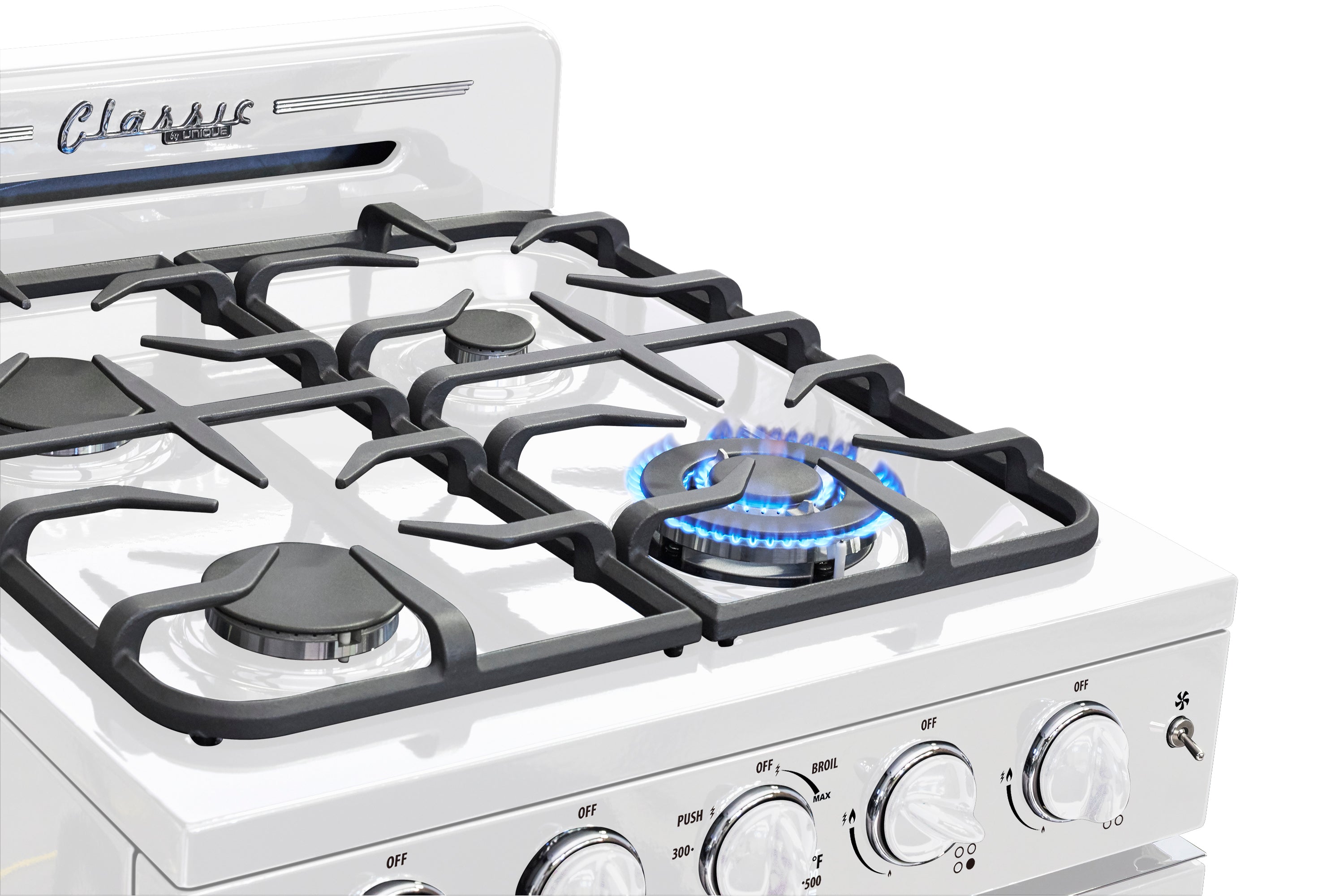 Unique Appliances - 2.9 cu. ft  Gas Range in Marshmallow White - UGP-24CR W