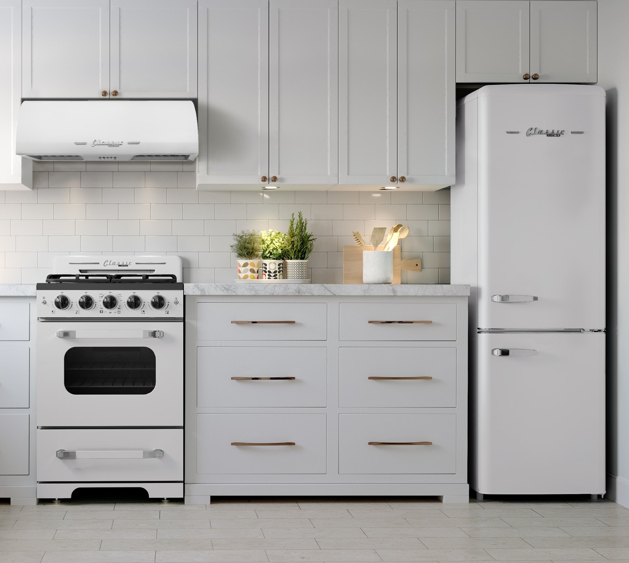 Unique Appliances - 2.9 cu. ft  Gas Range in Marshmallow White - UGP-24CR W