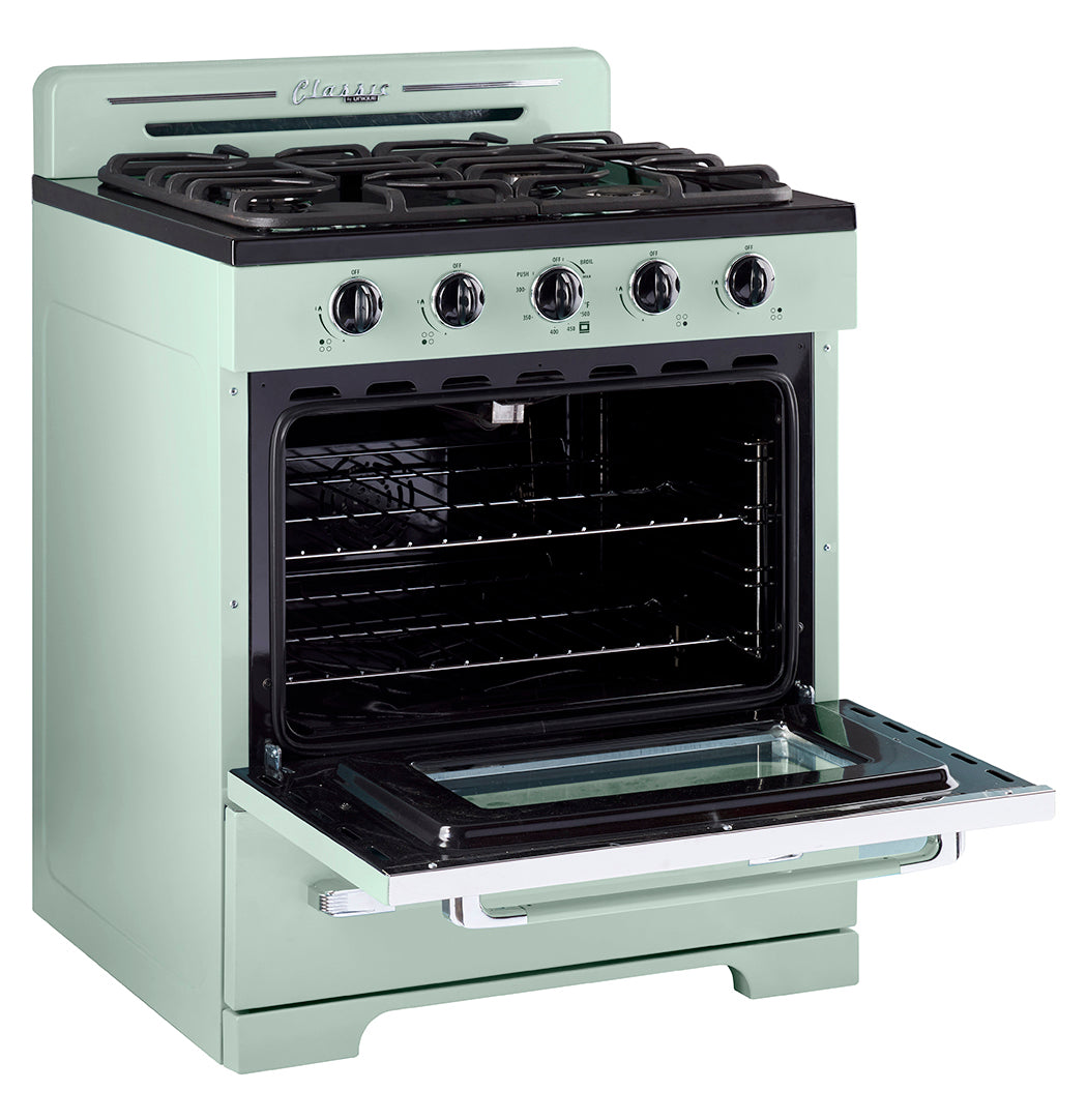 Unique Appliances - 3.9 cu. ft  Gas Range in Summer Mint Green - UGP-30CR OF2 LG