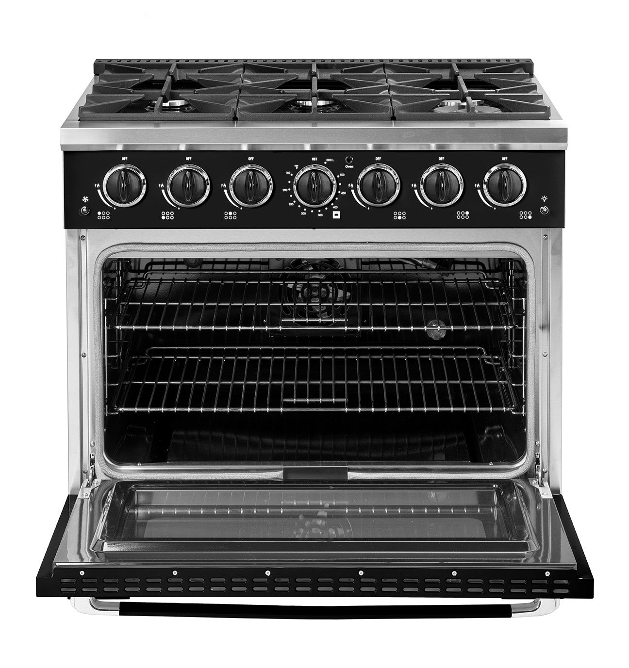 Unique Appliances - 5.2 cu. ft  Gas Range in Midnight Black - UGP-36CR B