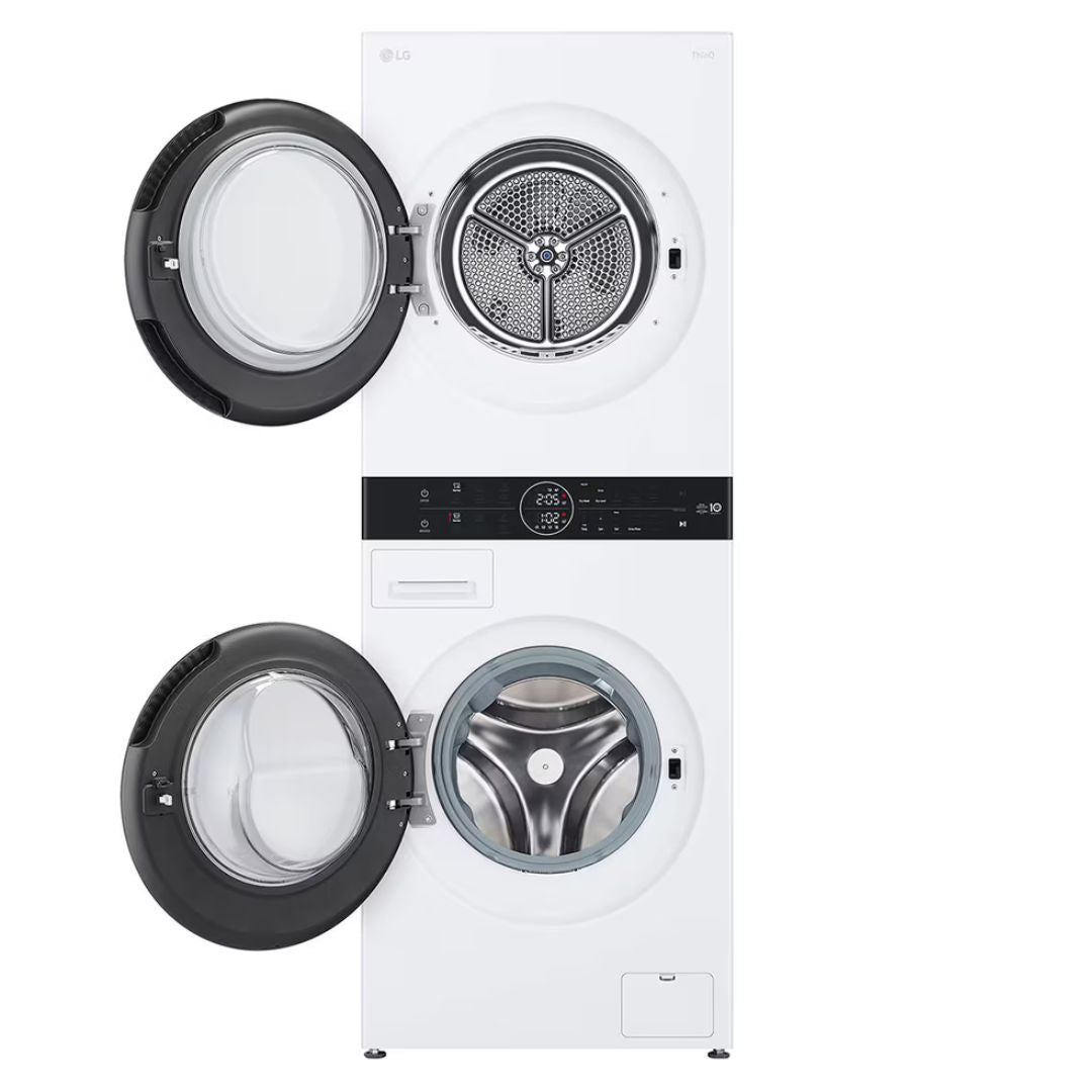 LG - 3.1 cu. Ft Washer and 4.2 cu. Ft Dryer WashTower in White - WKHC152HWA