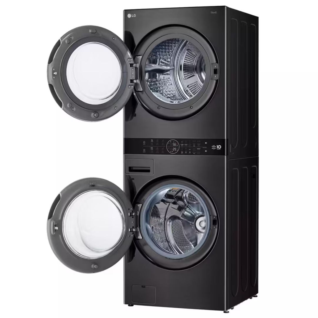 LG - 5.8 cu. Ft Washer and 7.8 cu. Ft Dryer WashTower in Black Stainless - WKHC252HBA