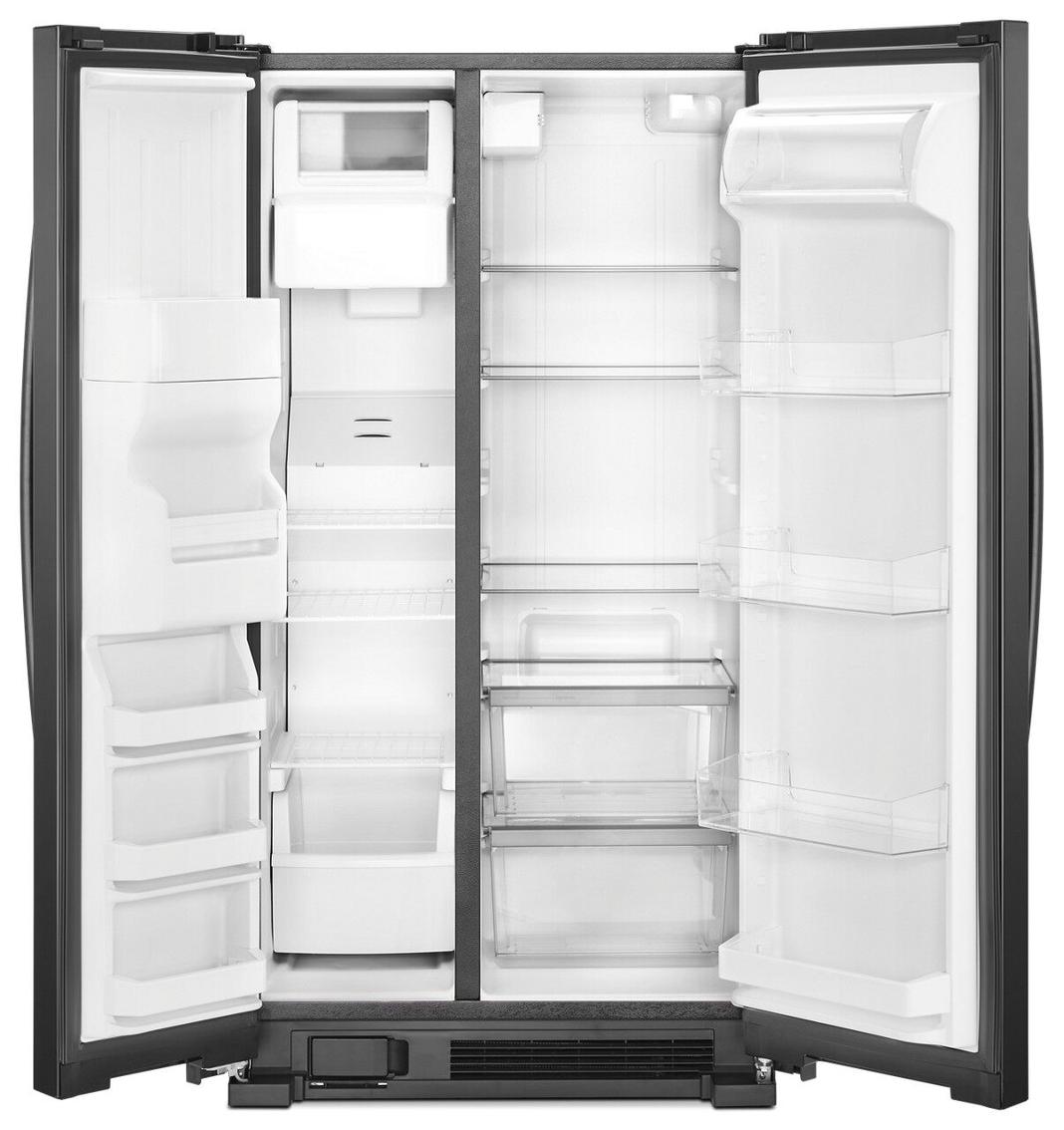 Whirlpool - 35.88 Inch 25 cu. ft Side by Side Refrigerator in Black (Open Box) - WRS335SDHB