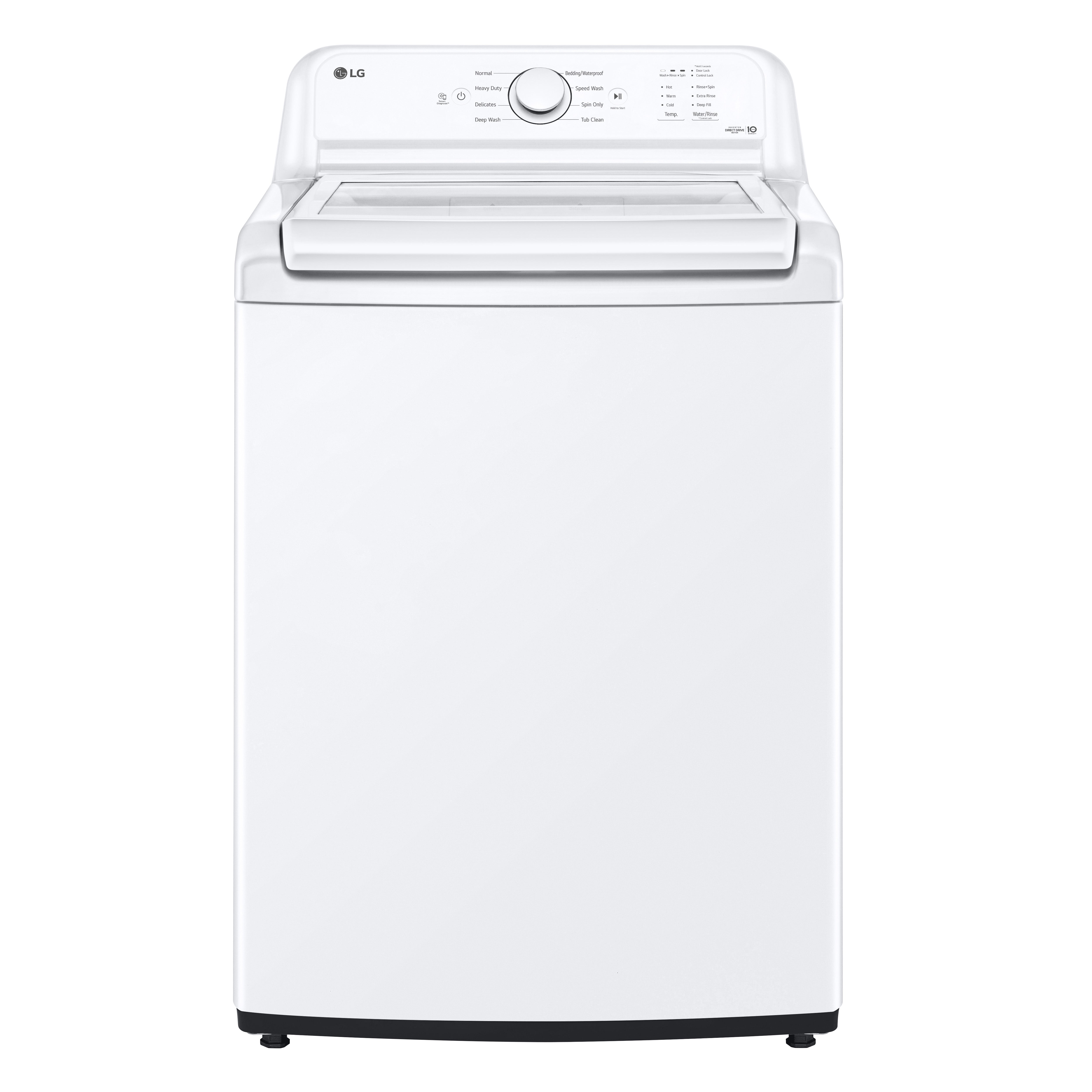 LG - 4.1 cu. Ft  Top Load Washer in White - WT6105CW