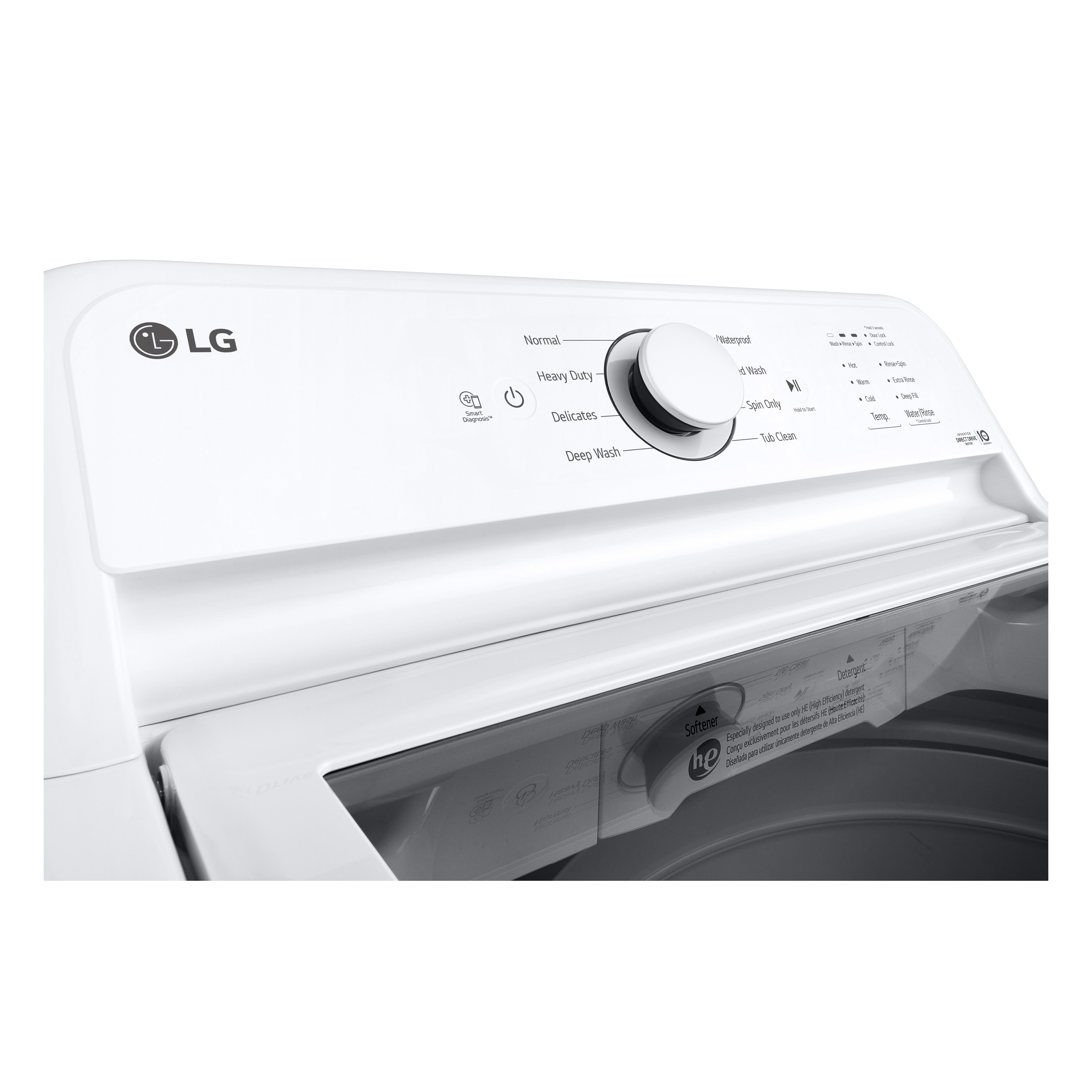 LG - 4.1 cu. Ft  Top Load Washer in White - WT6105CW