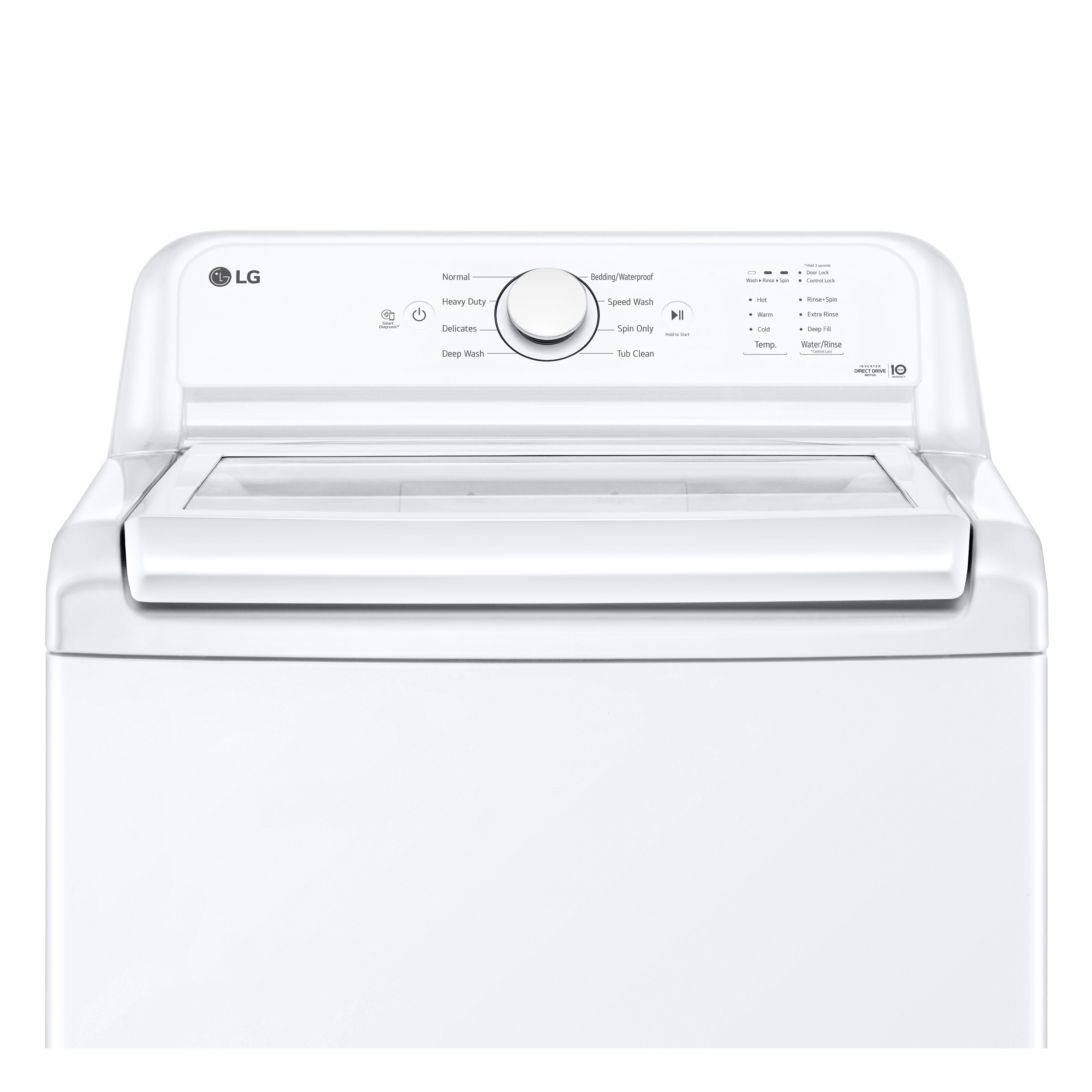 LG - 4.1 cu. Ft  Top Load Washer in White - WT6105CW