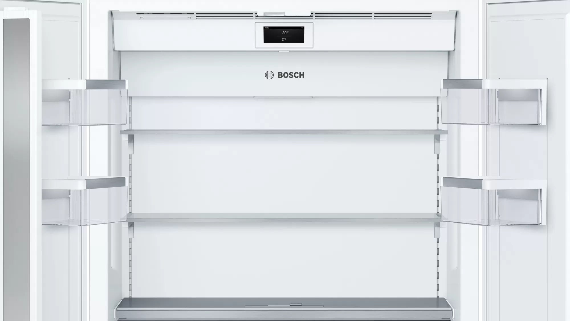 Bosch - 35.75 Inch 19.4 cu. ft Built In / Integrated French Door Refrigerator in Stainless - B36BT935NS