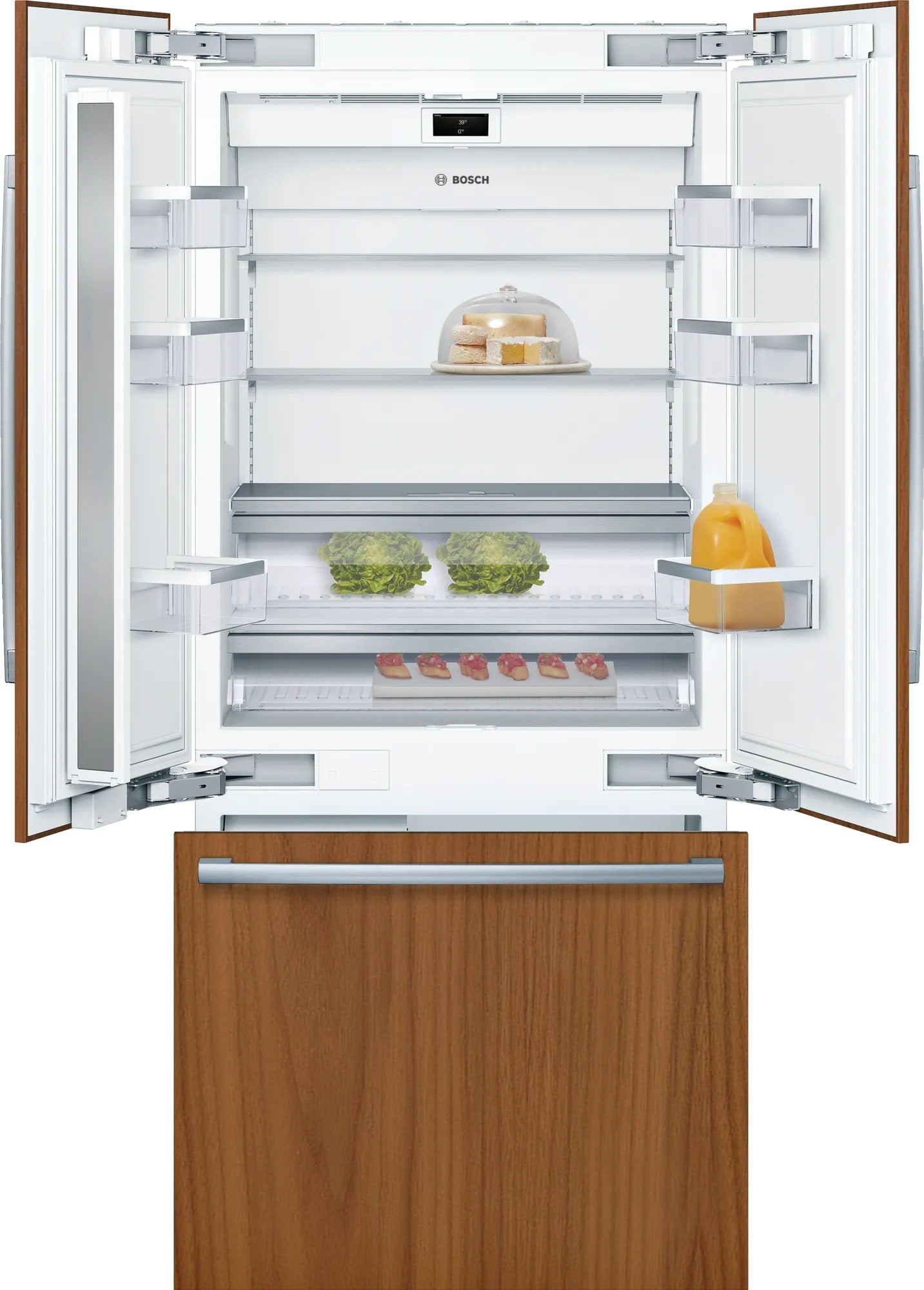 Bosch 35.75 Inch 19.4 cu. ft Built In Integrated French Door Refri