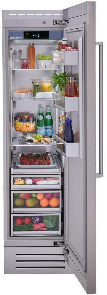 BlueStar - 23.375 Inch 12.99 cu. ft Built In / Integrated All Fridge Refrigerator in Stainless - BIR24R0PLT