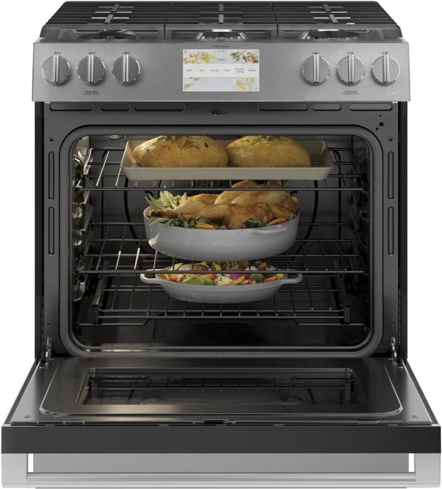 Café - 5.7 cu. ft  Dual Fuel Range in Platinum - CC2S950M2NS5