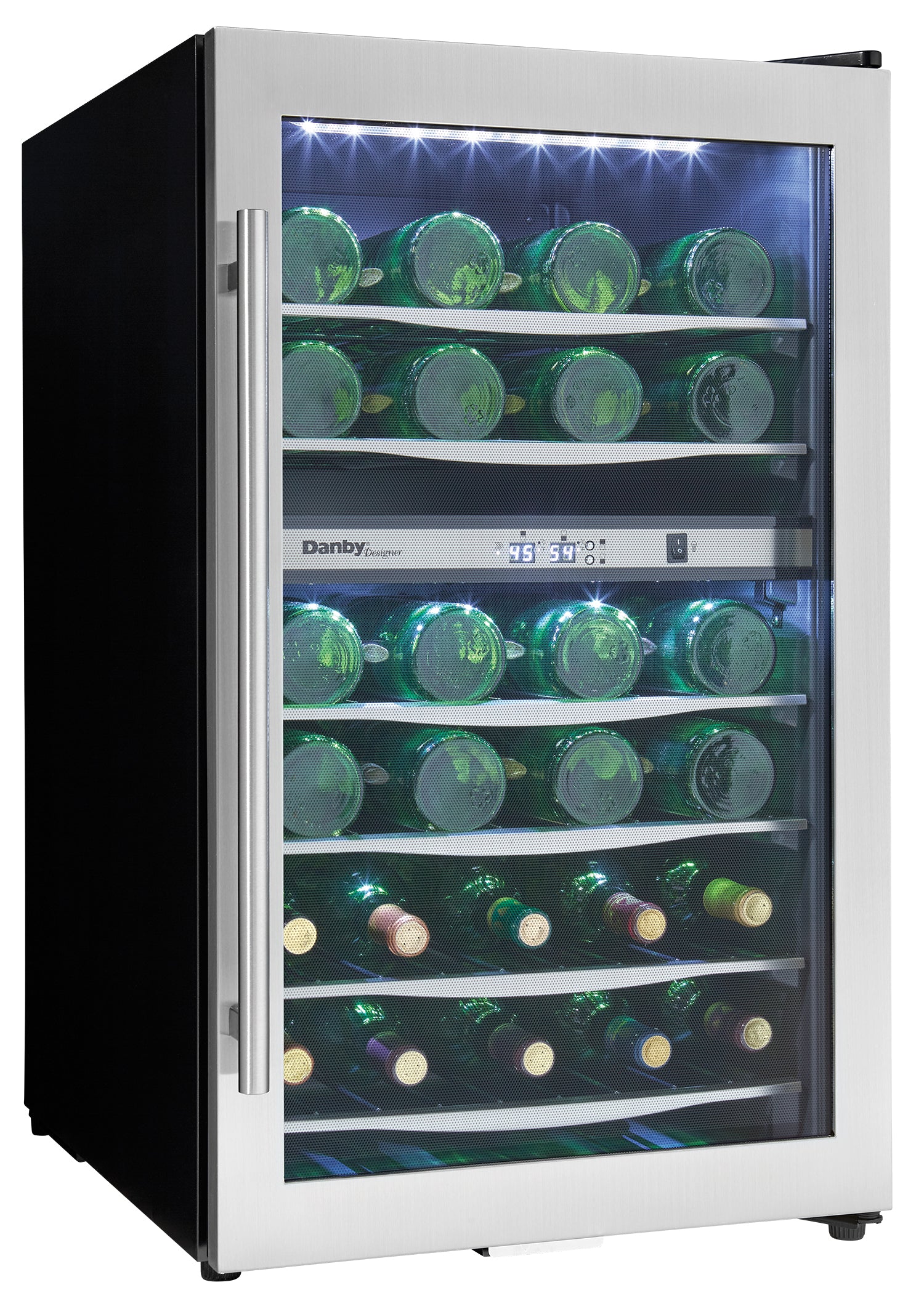 Danby - 19.4 Inch 38 Bottles cu. ft Wine Fridge Refrigerator in Stainless - DWC040A3BSSDD