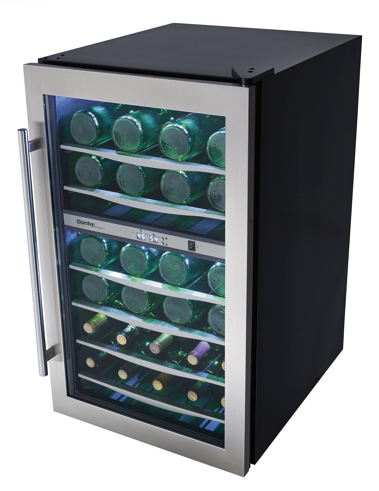 Danby - 19.4 Inch 38 Bottles cu. ft Wine Fridge Refrigerator in Stainless - DWC040A3BSSDD