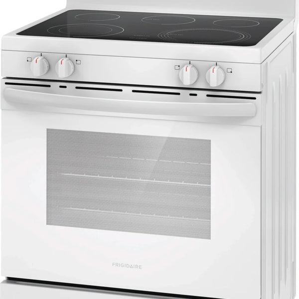 White electric store range oven