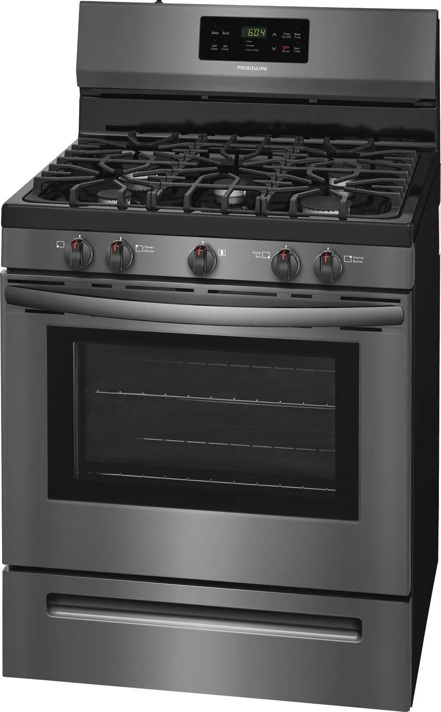 Frigidaire - 5 cu. ft  Gas Range in Black Stainless - FFGF3054TD