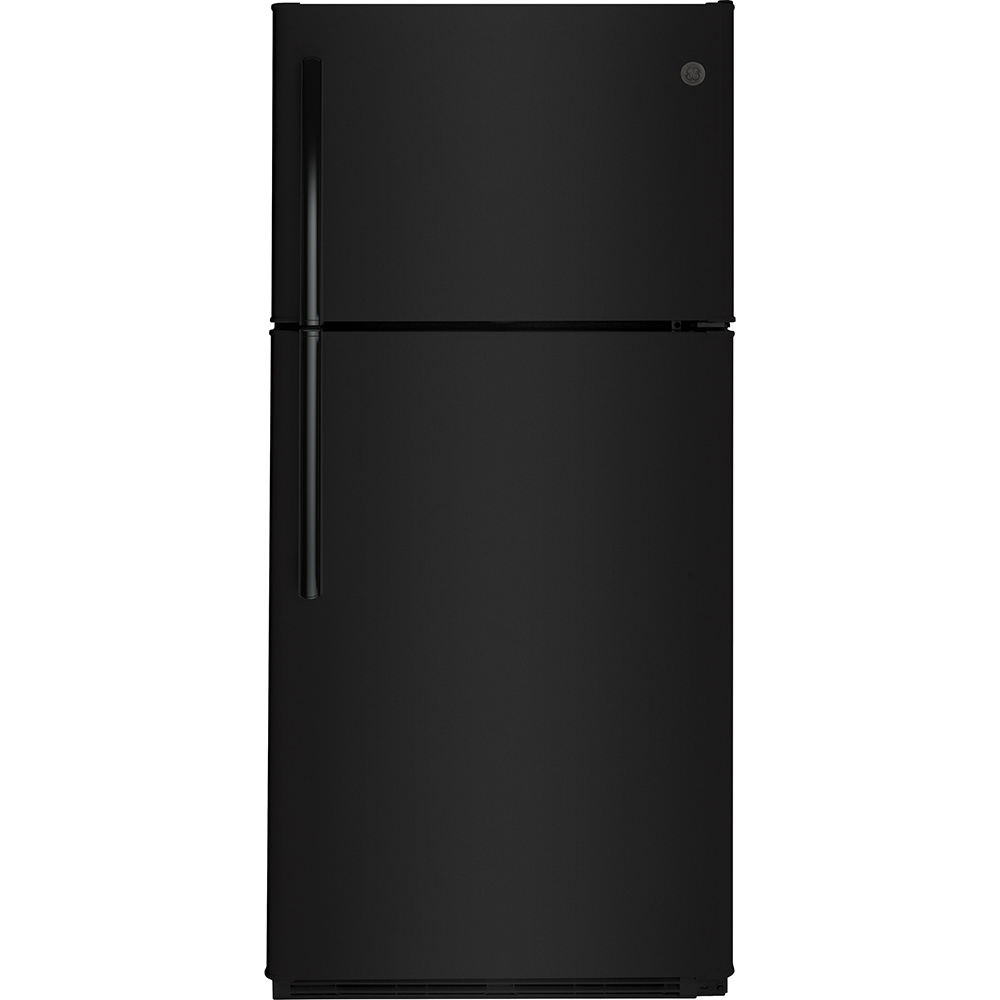 GE - 29.53 Inch 18 cu. ft Top Mount Refrigerator in Black - GTS18FTLKBB