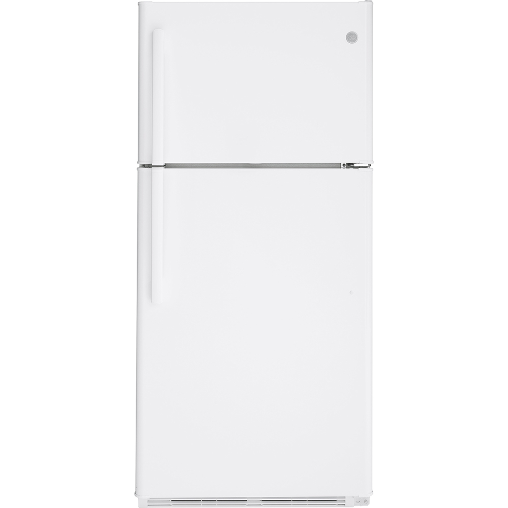 GE - 29.53 Inch 18 cu. ft Top Mount Refrigerator in White - GTS18FTLKWW