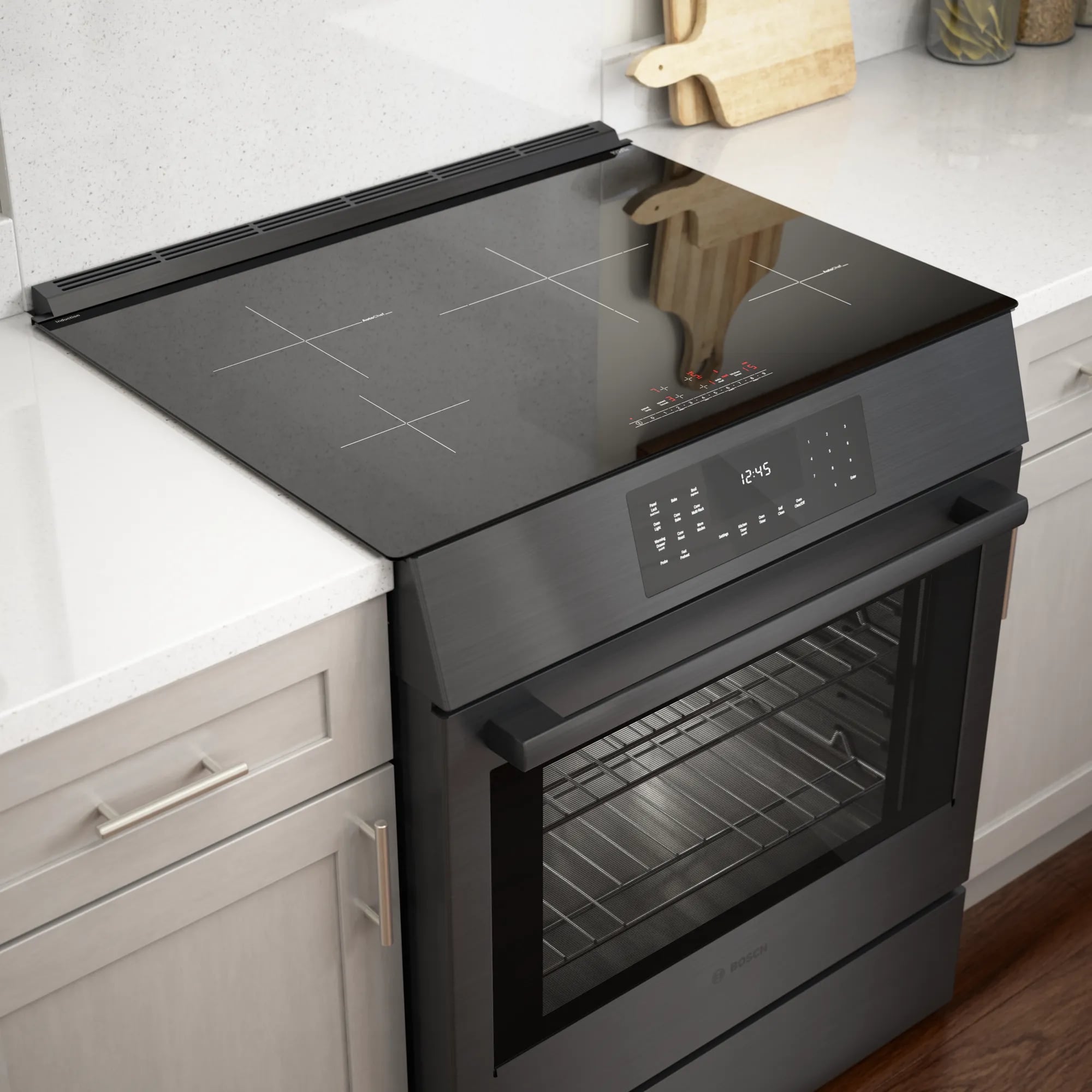 Bosch 4.6 cu. ft Induction Range in Black Stainless HII8047C