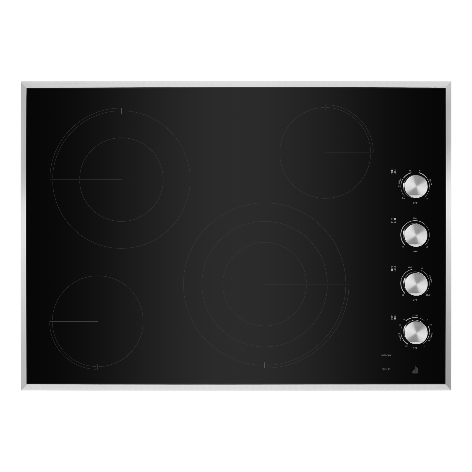 JennAir - 30.8125 inch wide Electric Cooktop in Stainless - JEC3430HS