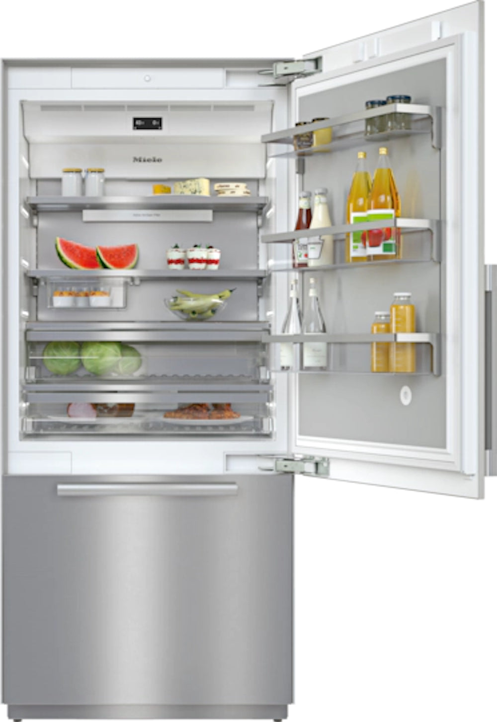 Miele - 35.75 Inch 19.56 cu. ft Built In / Integrated Refrigerator in Stainless - KF2902SF