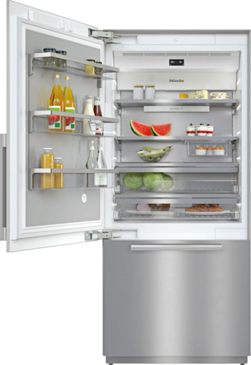 Miele - 35.75 Inch 19.56 cu. ft Bottom Mount Refrigerator in Stainless - KF2912SF