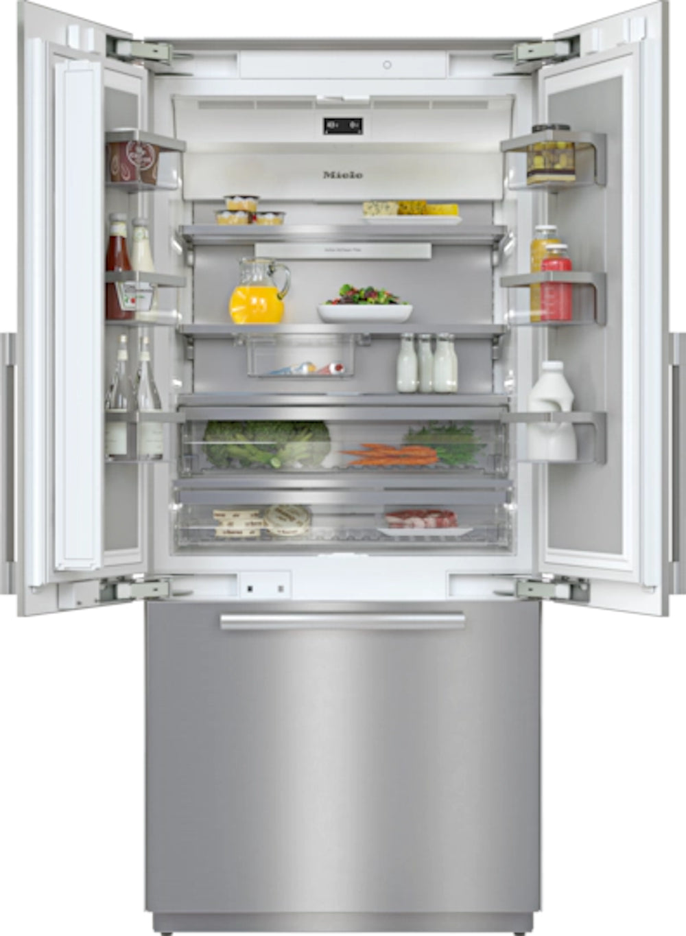 Miele - 35.75 Inch 19.42 cu. ft French Door Refrigerator in Stainless - KF2982SF